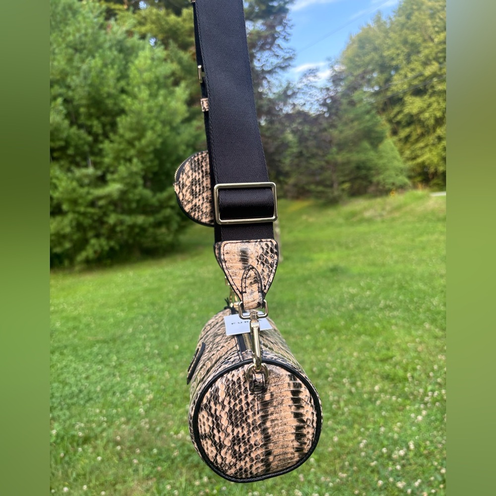 Furla Snakeskin Crossbody with Coin Pouch - Modern Luxe Statement NWT - Picture 9 of 15